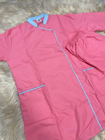 2xl  يونيفورم قطن  للعاملات بنطلون وقميص