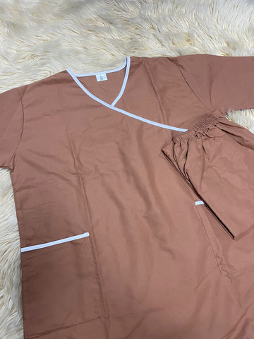 3XL  يونيفورم قطن  للعاملات بنطلون وقميص