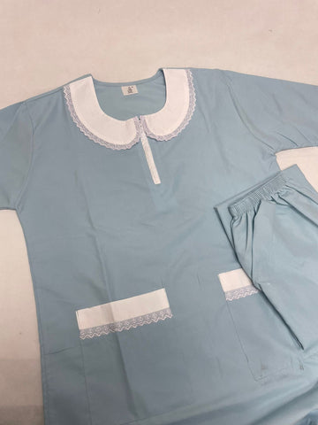 2xl  يونيفورم قطن  للعاملات بنطلون وقميص