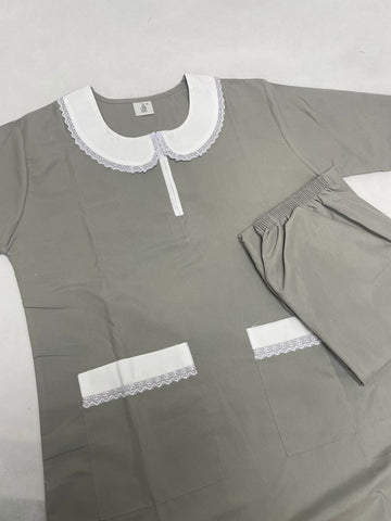 xl  يونيفورم قطن  للعاملات بنطلون وقميص
