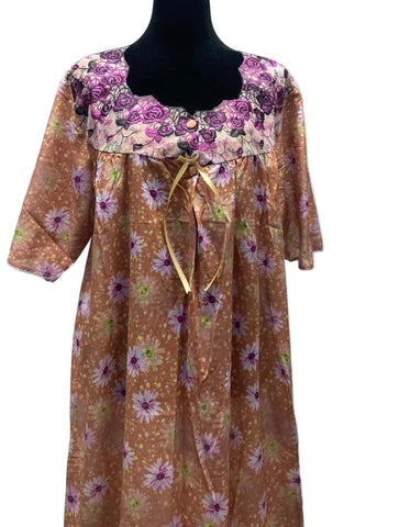 xl  جلابية قطن ليبرتي  نص كم⁩⁩⁩⁩