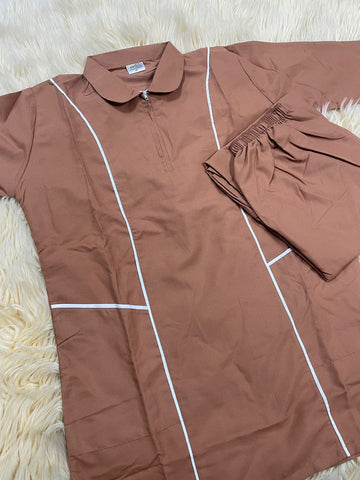 2xl  يونيفورم قطن  للعاملات بنطلون وقميص