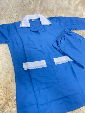 2xl  يونيفورم قطن  للعاملات بنطلون وقميص