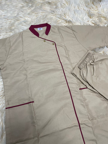 2xl  يونيفورم قطن  للعاملات بنطلون وقميص