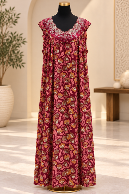 2XL (جلابية قطن اندونيسي بدون كم (كت