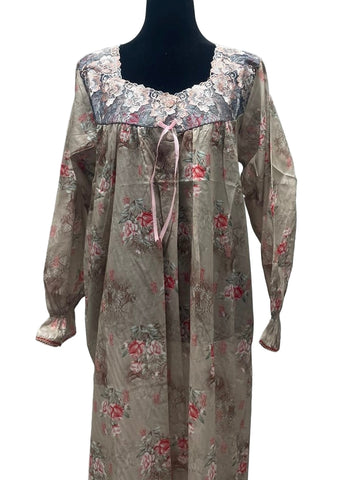 L جلابية قطن ليبرتي كم طويل الكم لاستيك⁩⁩⁩⁩⁩⁩⁩⁩⁩⁩