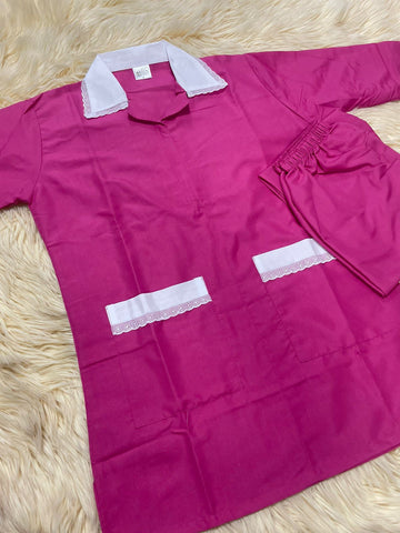 xl  يونيفورم قطن  للعاملات بنطلون وقميص