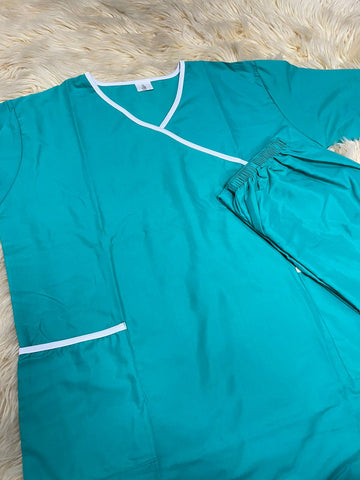 3XL  يونيفورم قطن  للعاملات بنطلون وقميص