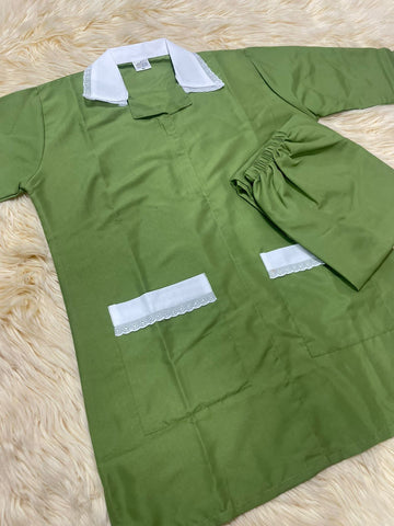 2xl  يونيفورم قطن  للعاملات بنطلون وقميص