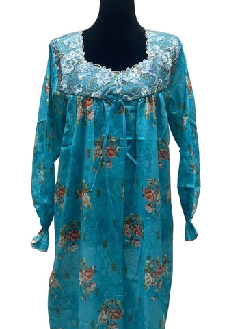 XL  جلابية قطن ليبرتي كم طويل الكم لاستيك⁩⁩⁩⁩