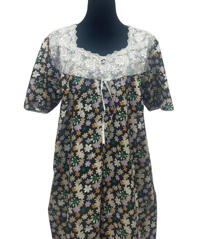 xl  جلابية قطن ليبرتي  نص كم⁩⁩⁩⁩