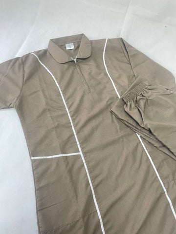 2xl  يونيفورم قطن  للعاملات بنطلون وقميص