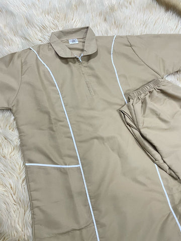 xl  يونيفورم قطن  للعاملات بنطلون وقميص