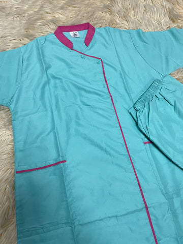 2xl  يونيفورم قطن  للعاملات بنطلون وقميص