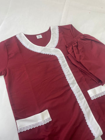 2xl  يونيفورم قطن  للعاملات بنطلون وقميص