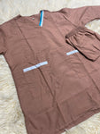 3XL  يونيفورم قطن  للعاملات بنطلون وقميص