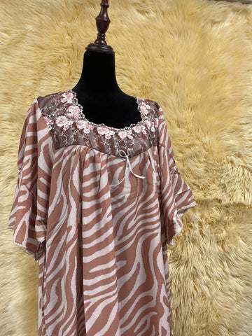 2xl جلابية قطن  نص كم⁩