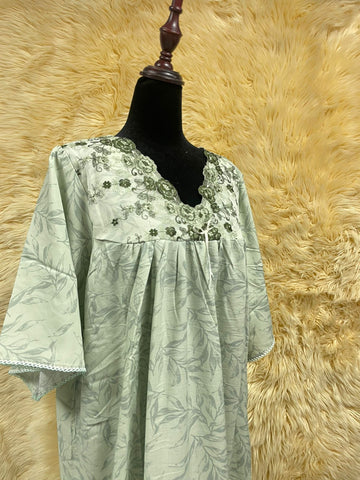 2xl جلابية قطن  نص كم⁩