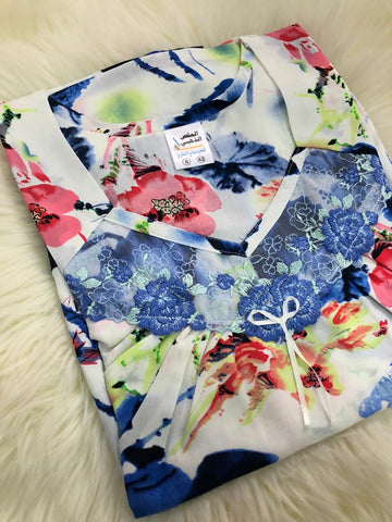 2XL  جلابية قطن ناعم نص كم