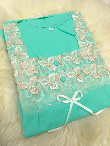 2XL  جلابية دانتيل شربت نص كم