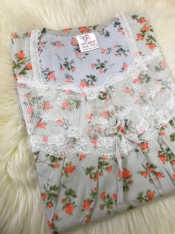 2XL جلابية قطن عمودي نص كم